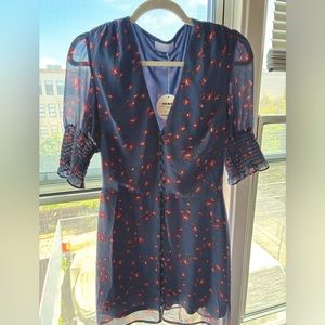 Isalis Lilith blue floral dress size medium- never worn with tags